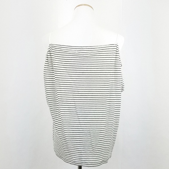 Max Studio London Small Sleeveless Striped Linen Top - Picture 3 of 6